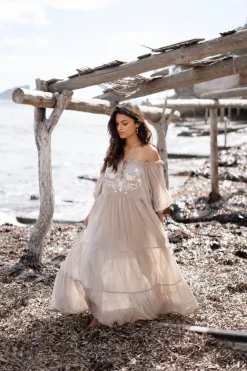 Dress Peralta Bordado Light Taupe