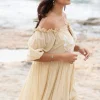 Dress Peralta Bordado Sand