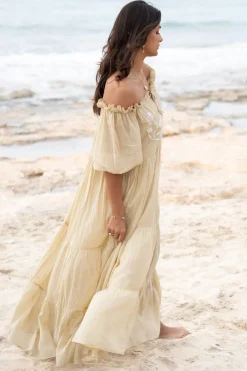 Dress Peralta Bordado Sand