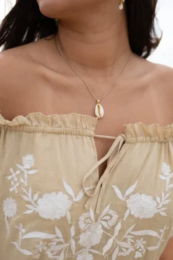 Dress Peralta Bordado Sand