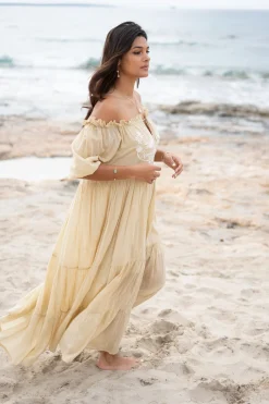 Dress Peralta Bordado Sand