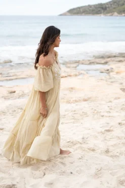 Dress Peralta Bordado Sand