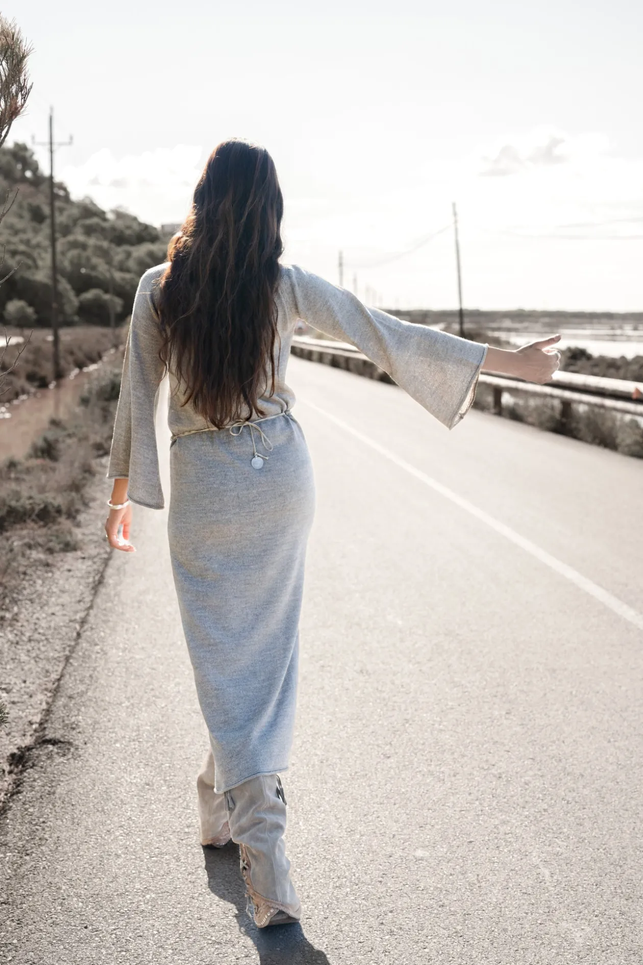 Elin knitted dress Grey