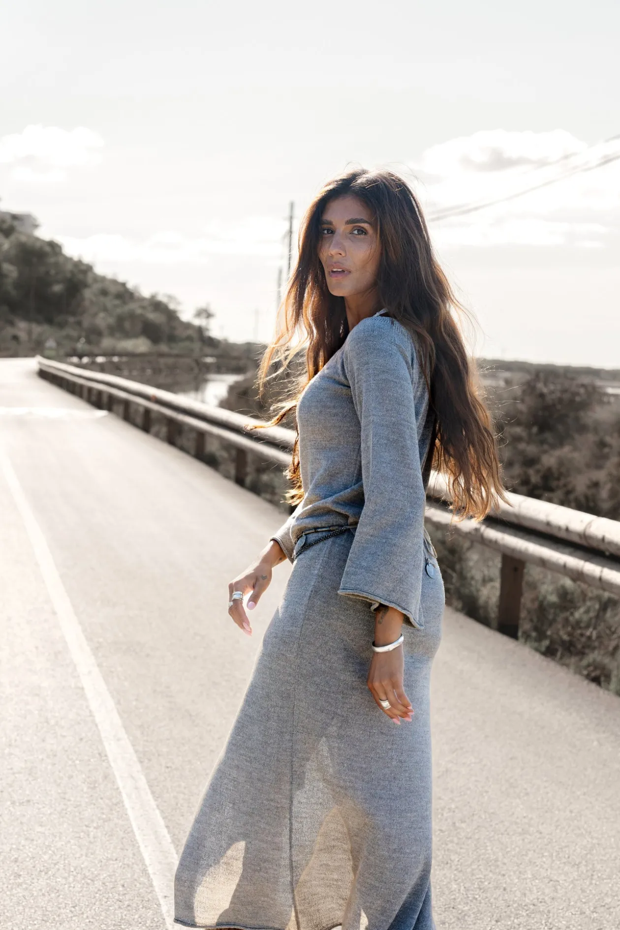 Elin knitted dress Grey