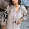 Embroidery Blouse Esthetica Taupe
