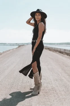 Felin Ajour Knitted Dress Black