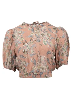 Flora Printed Top Multi Color Old Rose
