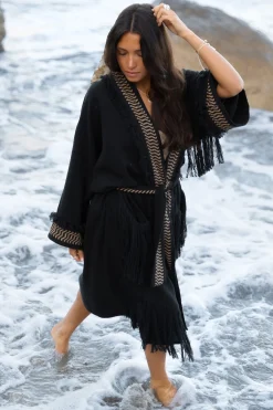 Fringe Kimono Esthetica Black