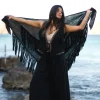 Fringe Scarf Flecos Black