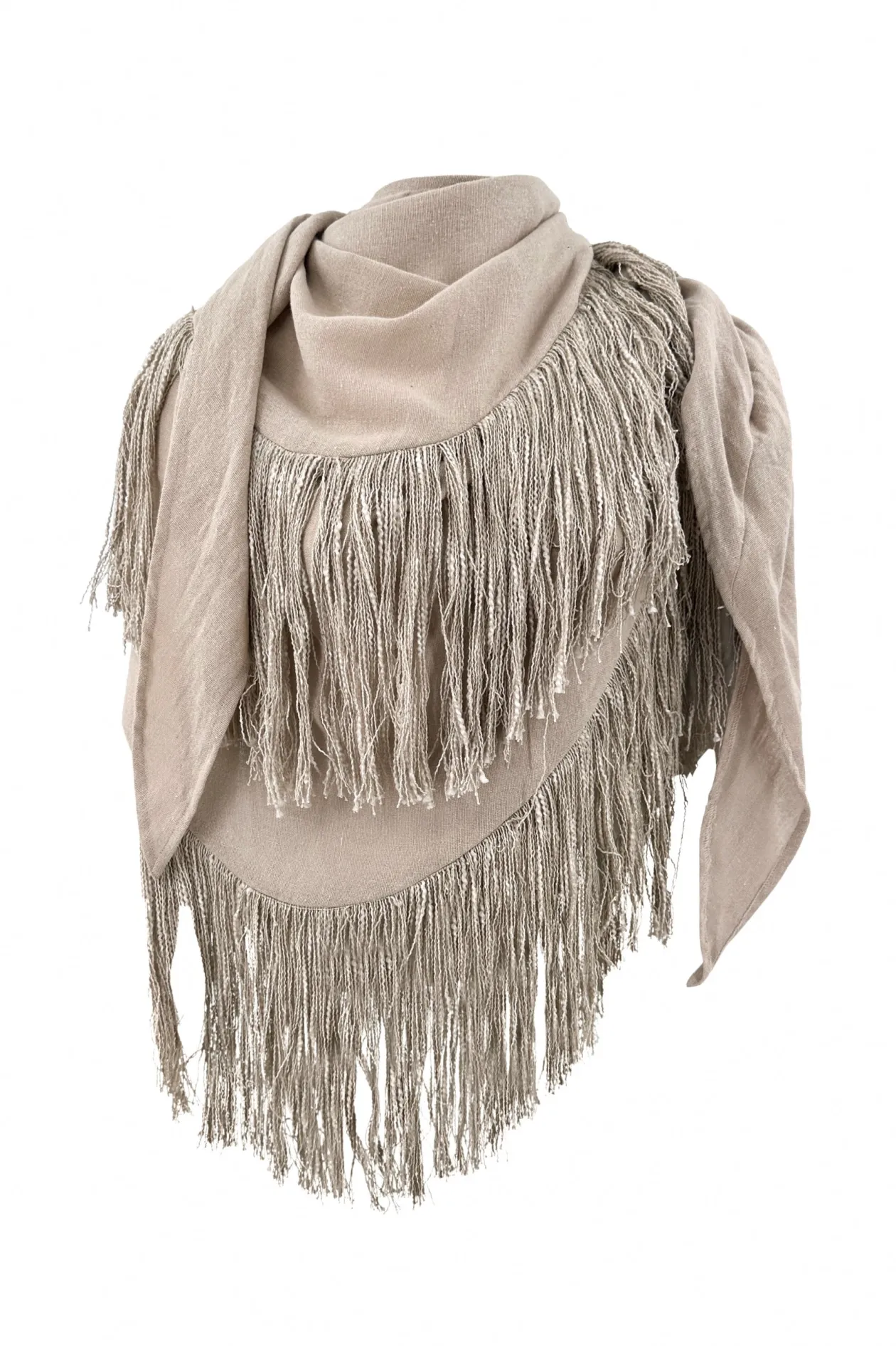Fringe Scarf Flecos Dark Sand