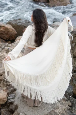 Fringe Scarf Flecos Dark Sand