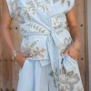 Gilet Vidal Floral Pale blue
