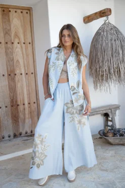 Gilet Vidal Floral Pale blue