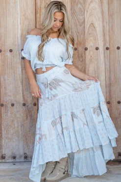 Gypsy Skirt Charlota Pale blue print