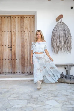 Gypsy Skirt Charlota Pale blue print