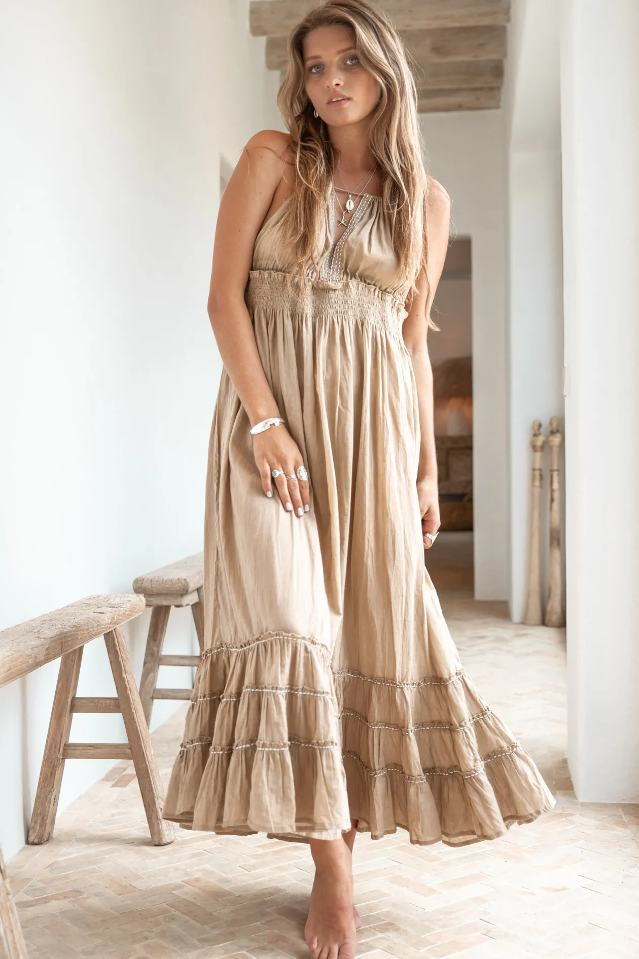 Halter Dress Mila Taupe
