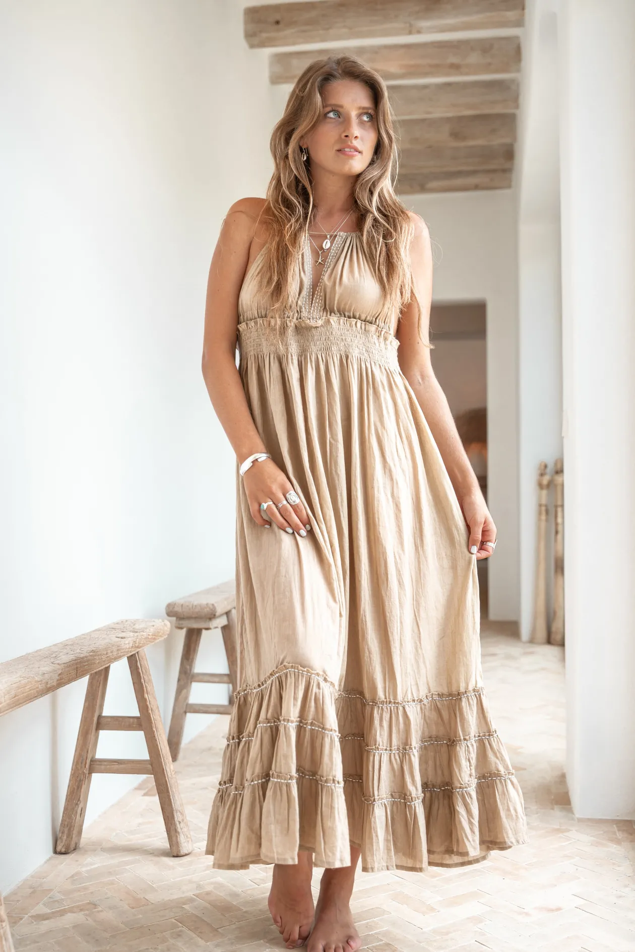 Halter Dress Mila Taupe