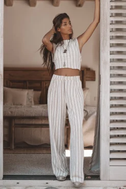 Ivy Striped Pants Stripe Beige/Black