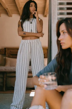Ivy Striped Pants Stripe Beige/Black