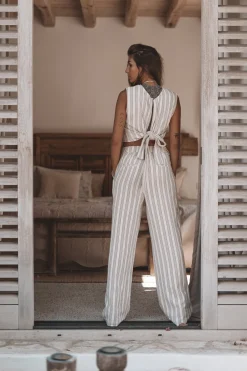 Ivy Striped Pants Stripe Beige/Black