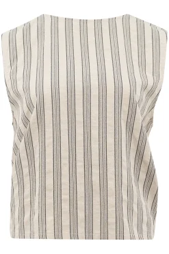 Ivy Striped Top Stripe Beige/Black
