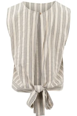 Ivy Striped Top Stripe Beige/Black