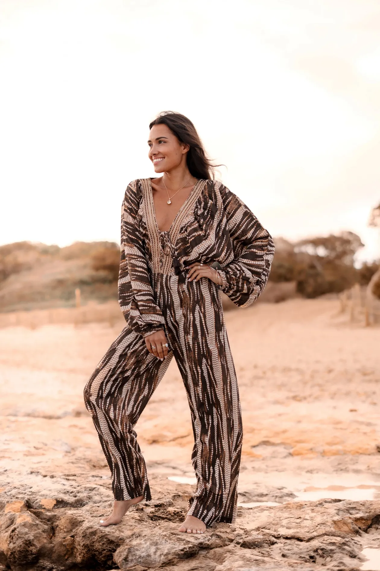 Jumpsuit Emika Brown Print