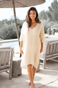 Kaftan Laia Linen Sand
