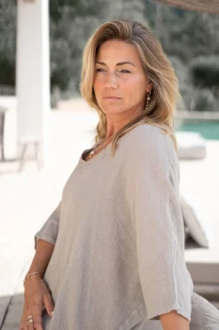 Kaftan Laia Linen Taupe