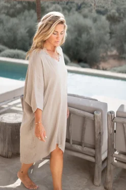 Kaftan Laia Linen Taupe