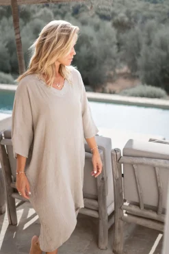 Kaftan Laia Linen Taupe