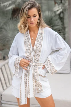 Kimono Jacket Zeva Scorva White