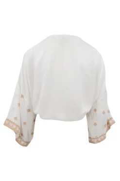 Kimono Shali Embroidery Ivory