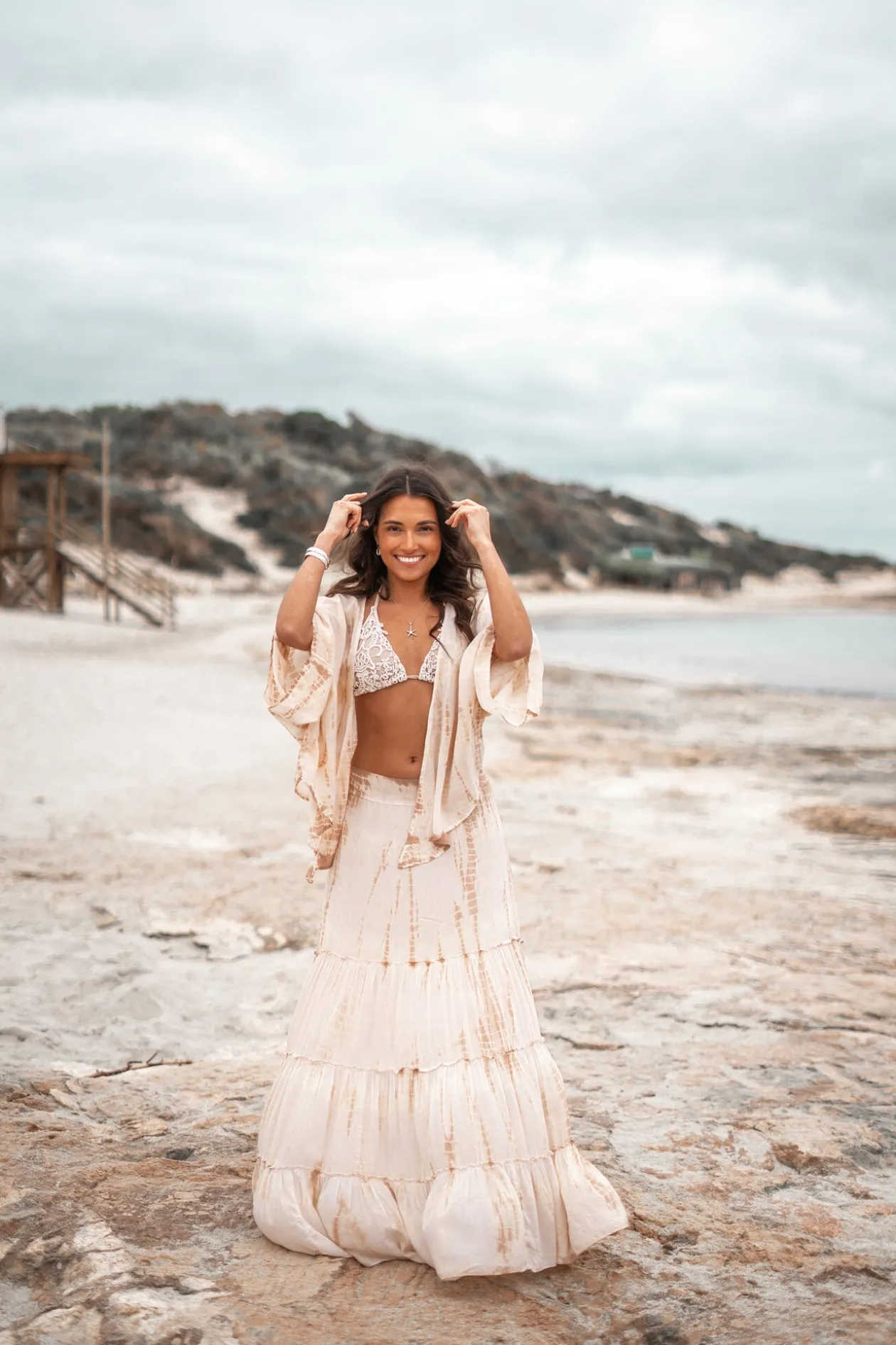 Kimono Shali Tie Dye Taupe