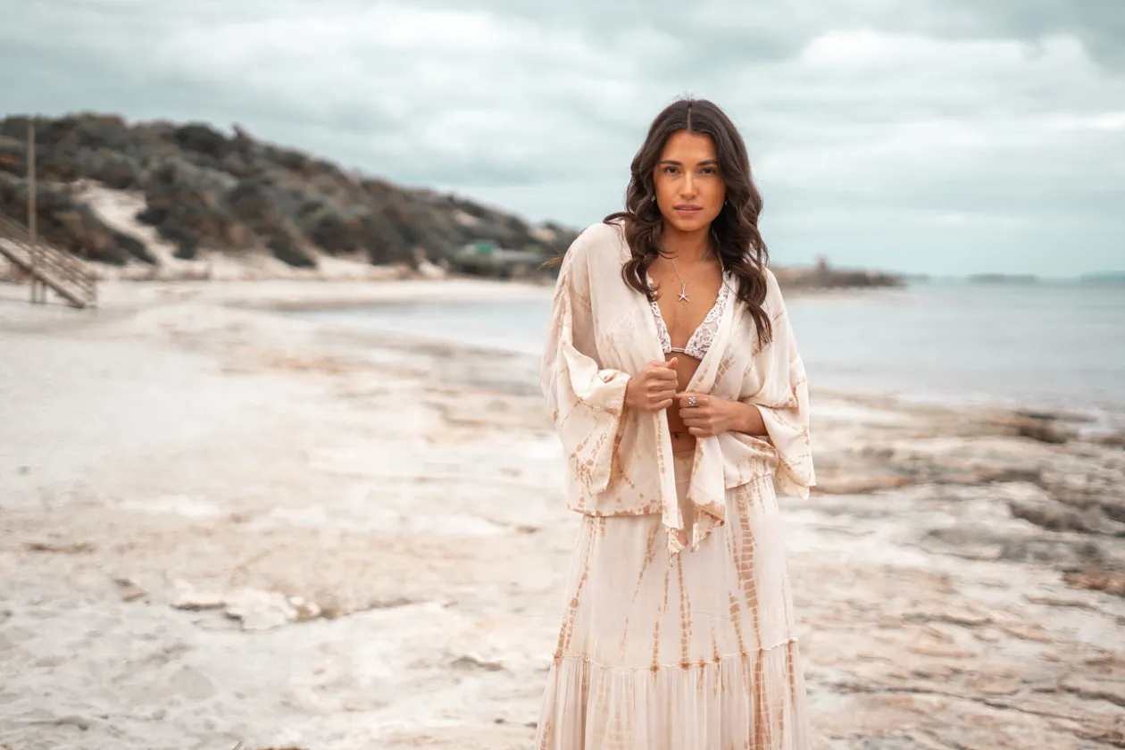 Kimono Shali Tie Dye Taupe