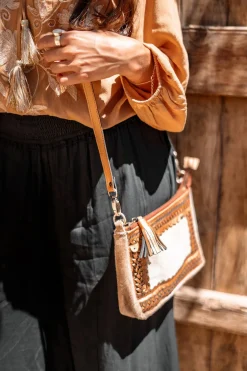 Leather Pouch Bag Cow Gold