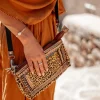 Leather Pouch Bag Leo Beige