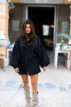 Long Blouse Sparkle Black