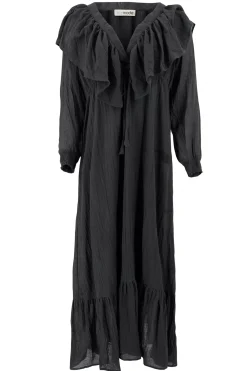 Long Dress Ruffle Sparkle Black