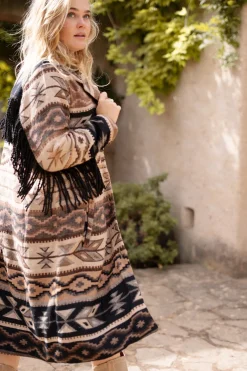Long Fringe Jacket Spirit Brown