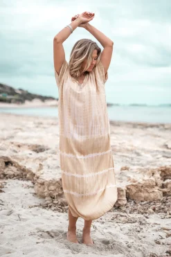 Long Kaftan Noa Tie Dye Sand/ Beige