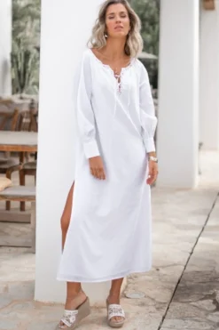 Long Kaftan Yira White