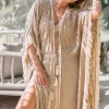 Long Kimono Fringe Kyra Powder