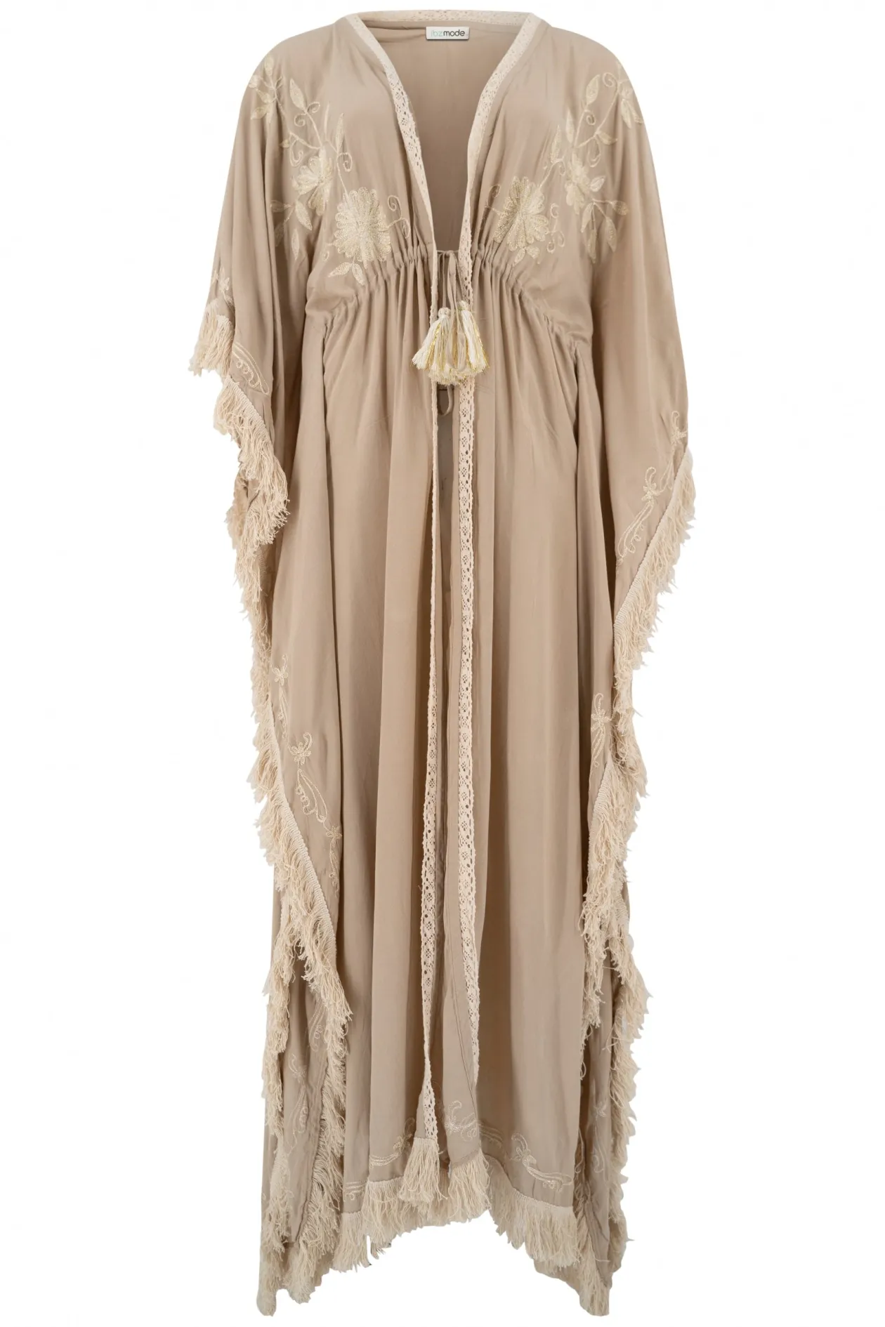 Long Kimono Fringe Kyra Powder