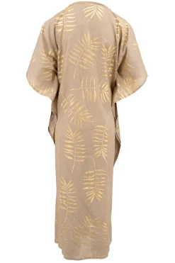 Long Kimono Leafy Taupe