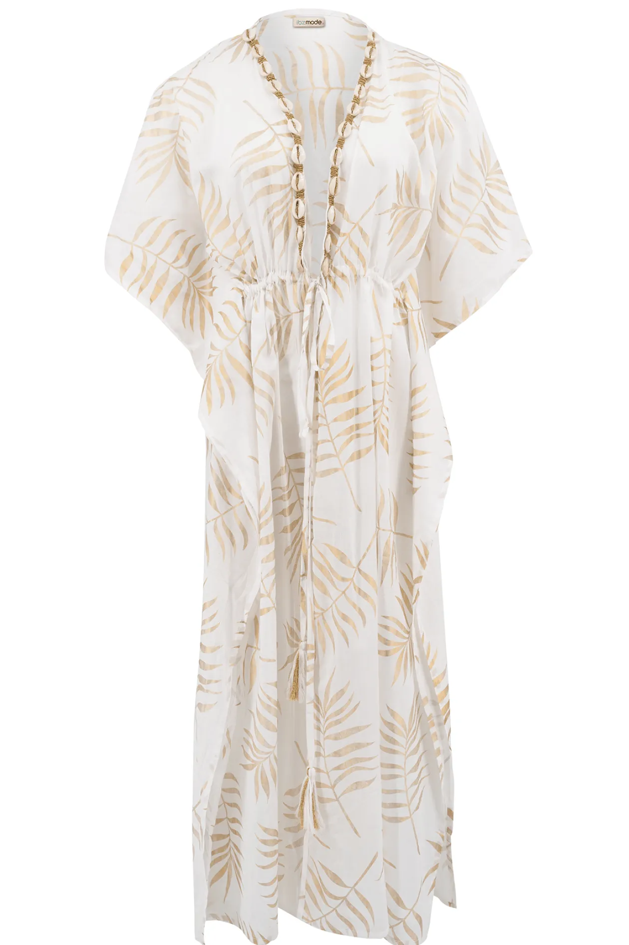 Long Kimono Leafy White
