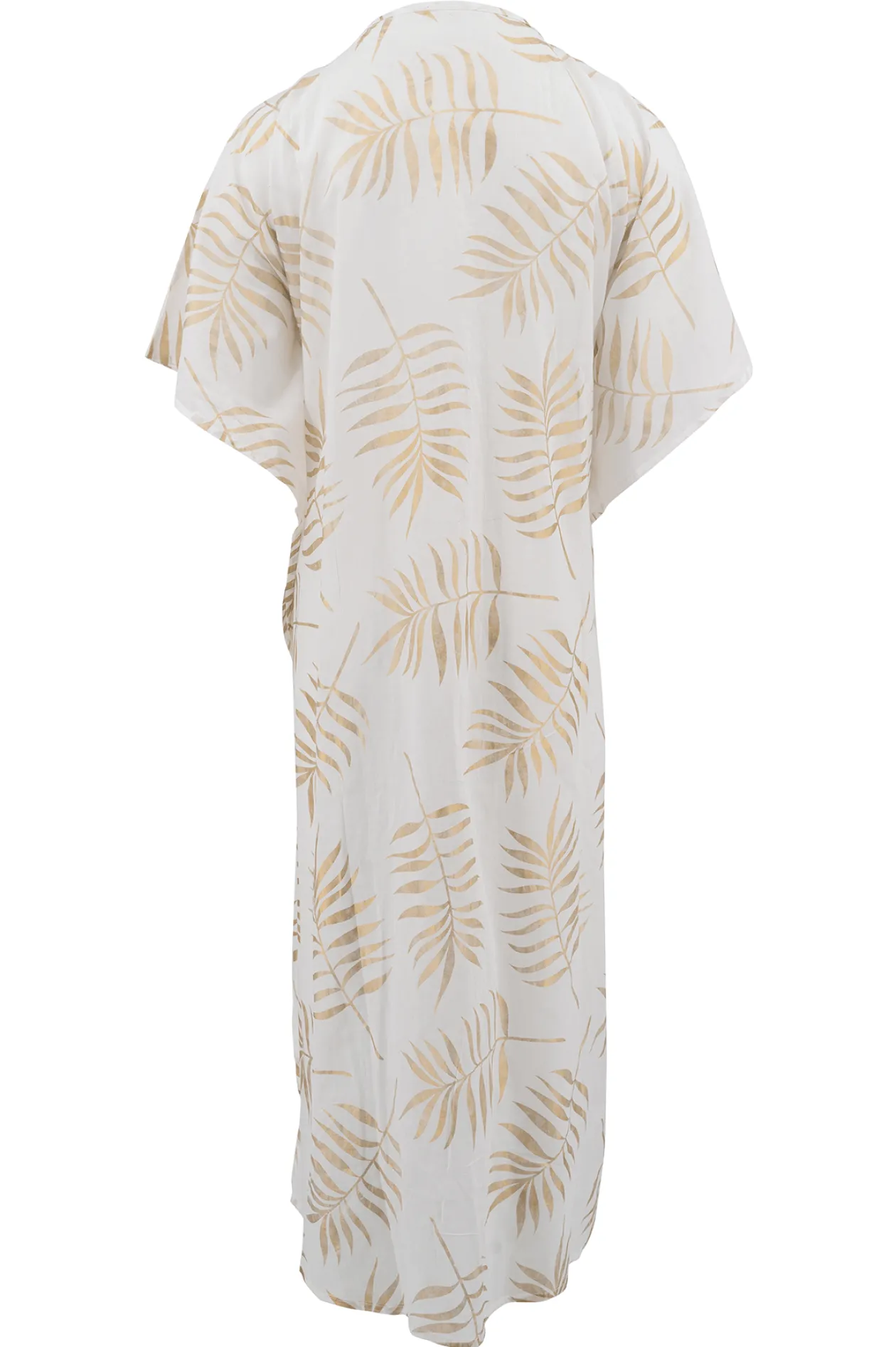 Long Kimono Leafy White