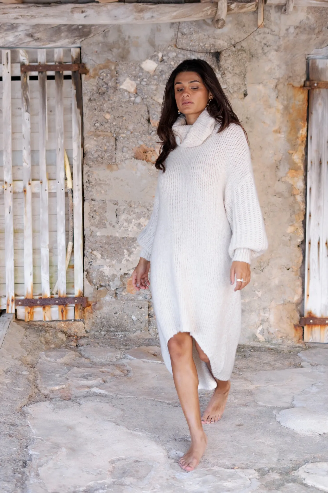 Long Sweater Dress Bodine Beige