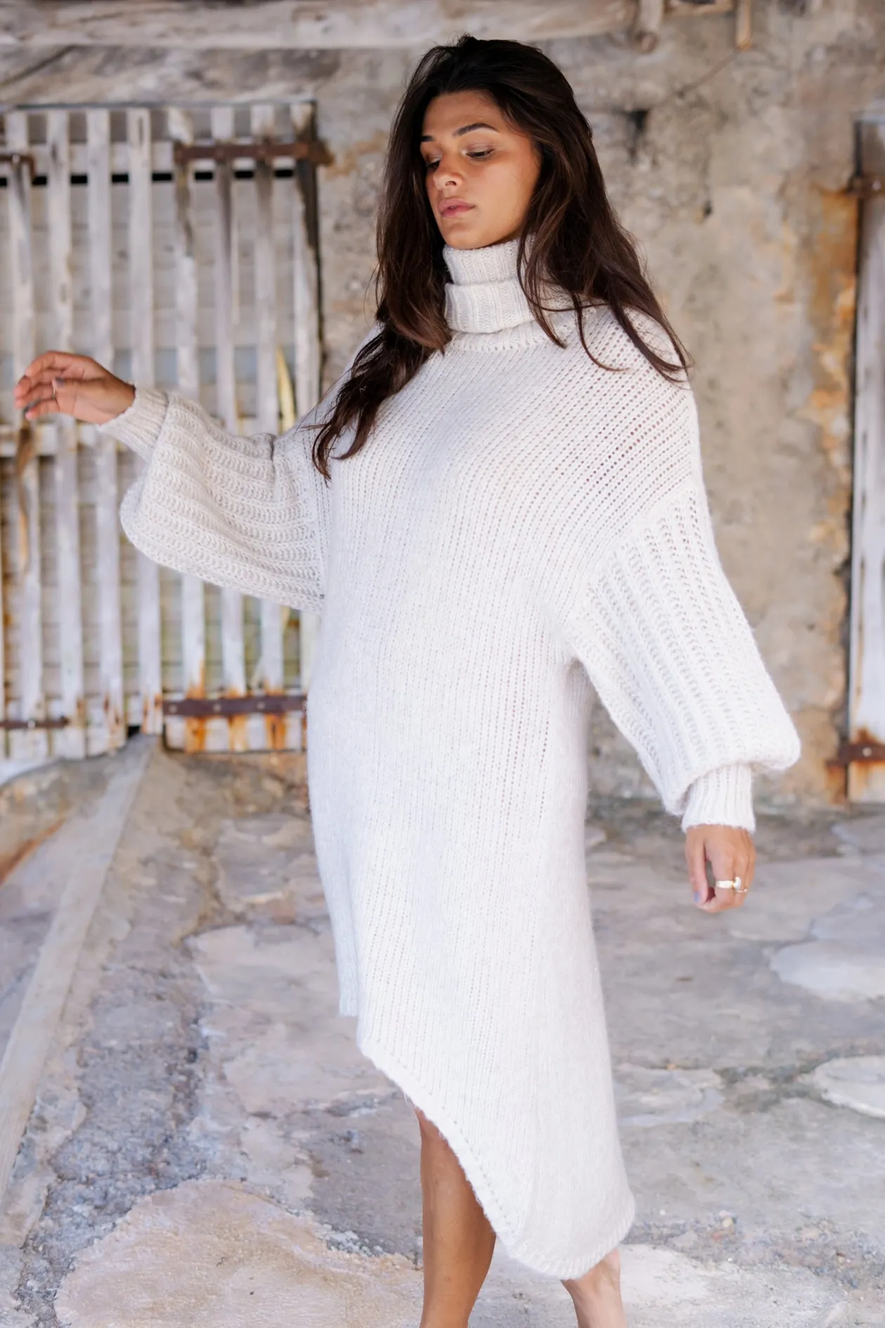 Long Sweater Dress Bodine Beige