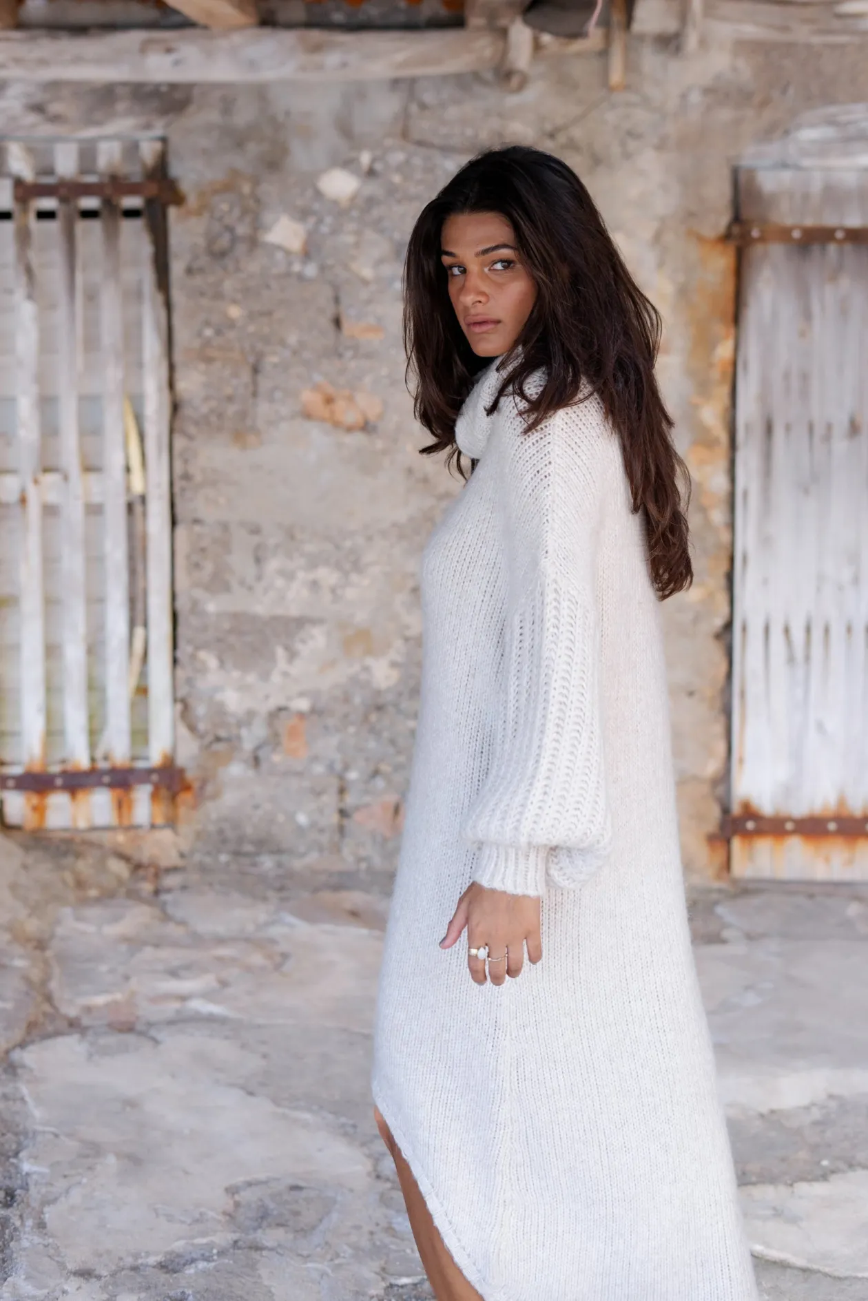 Long Sweater Dress Bodine Beige